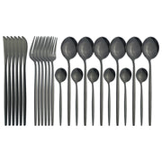 The Gilded Table | 24-Piece Stainless Steel Gold Cutlery Set