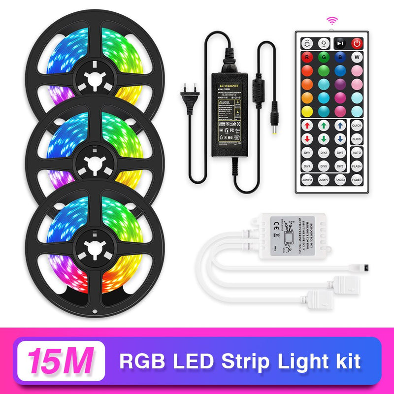 RGB LED Strip Light 5050 Flexible Ribbon LED Light Strip DC12V 5M 10M 20M Remote Full Kit For Living Room / Bed Room / Kitchen