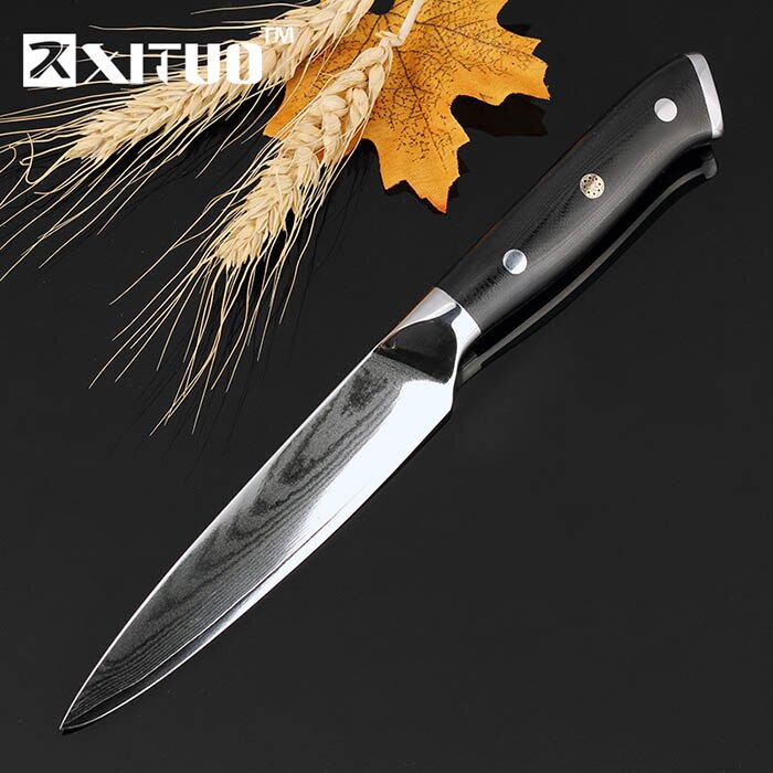 Quality Japan VG10 Damascus steel kitchen knife G10 handle + plum blossom best gift chef knife sharp Cleaver Santoku cook tool