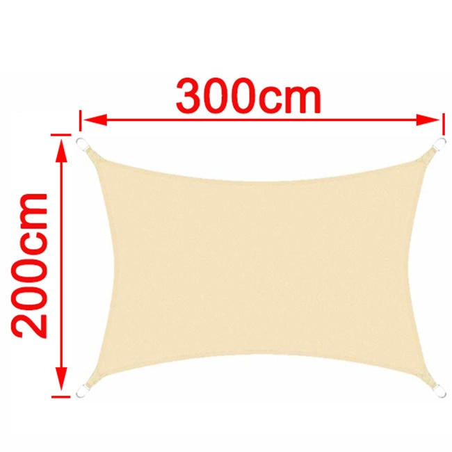 Beige 300D Waterproof Polyester Shade Sail, Triangle, Rectangle, Square Awning for Outdoor Garden, Beach, Terrace, Pool Awning