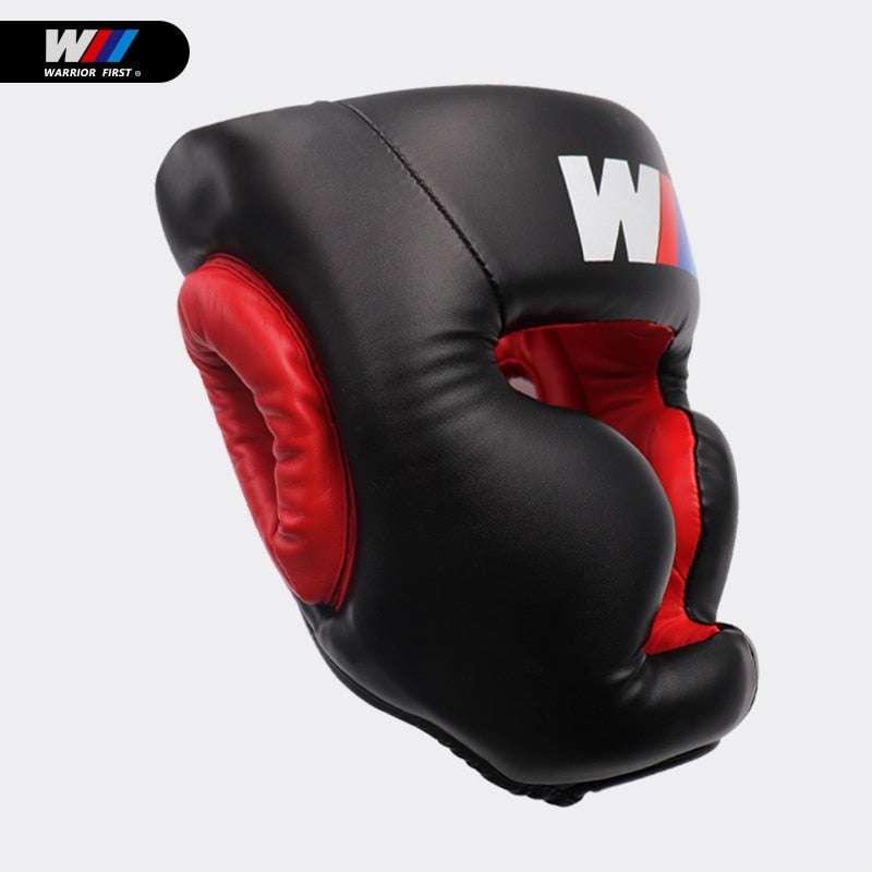 Free Shipping RED/BLACK Closed Type Boxing Head Guard/Sparring Helmet/MMA/Muay Thai Kickboxing Brace/Head Protection PU Material