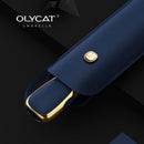 Olycat 3 Plegable Automático Revestimiento negro Protector solar UV Paraguas soleado y lluvioso Paraguas portátil ultraligero Mujer