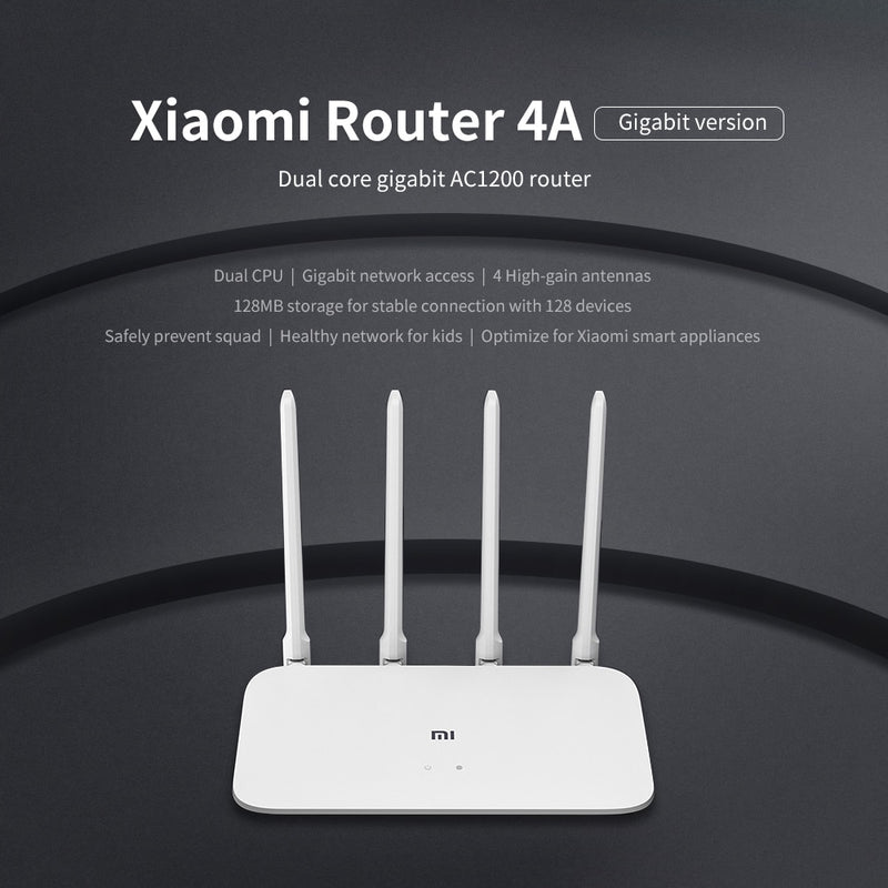 Original Xiaomi Mi Router 4A Gigabit Version 2.4G 5GHz 1167Mbps WiFi Repeater 4 Antenna Wireless Network Extender Xiaomi Router