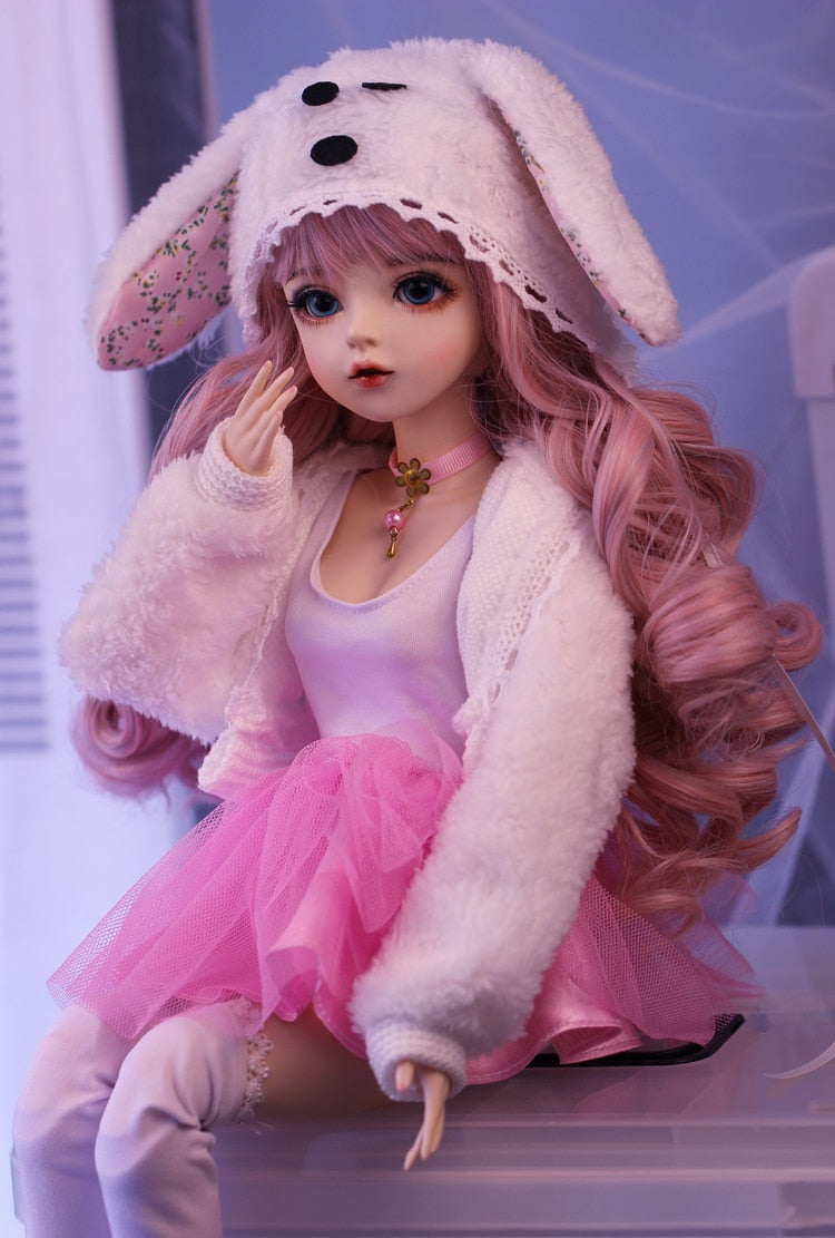 60cm bjd doll gifts for girl pink hair Doll With Clothes  Change Eyes NEMEE Doll Best Valentine's Day Gift Handmade doll