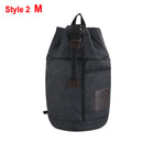 Male Tactical Bucket Canvas Backpack Letter Printing Large Capacity Military Army Bags Outdoor Travel Climbing Round Bag XA678WD