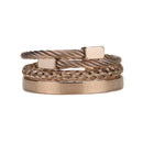 3 unids/set de pulseras y brazaletes con números romanos reales, brazalete rectangular trenzado de acero inoxidable, pulsera de lujo para hombres, joyería para hombres