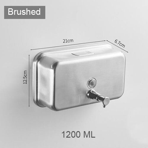 500/800/1000/1200 ml Soap Dispenser Wall Mount Black 304 Stainless Steel Soap Dispensers Leakproof Bathroom Soap Pump
