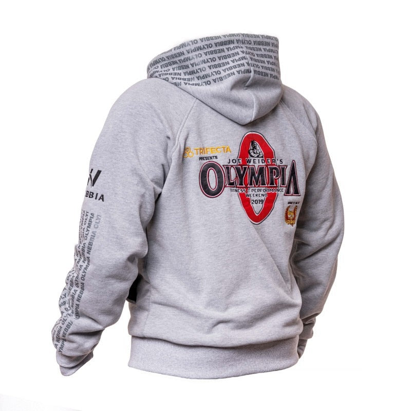 2019 nuevo OLYMPIA hombres gimnasios sudaderas Fitness culturismo sudadera cremallera ropa deportiva hombre entrenamiento chaqueta con capucha ropa