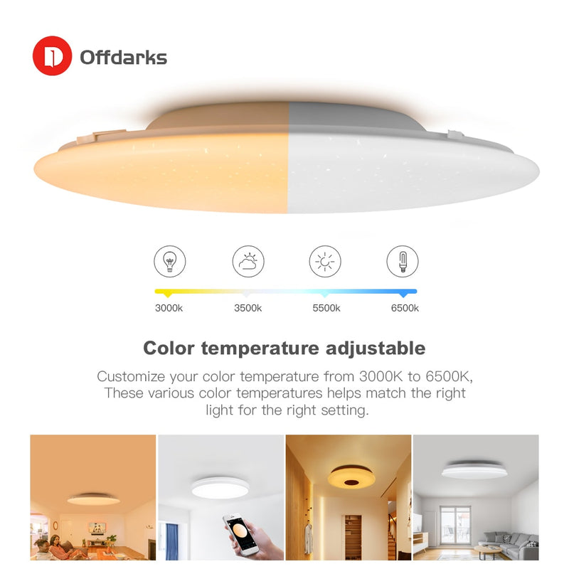 OFFDARKS Modern LED Smart Ceiling Light WiFi / APP Intelligent Control Ceiling lamp RGB Dimming 36W / 48W / 60W / 72W