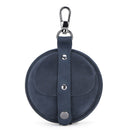 Contact's Crazy Horse Leather Men's Coin Purse Multifunctional Mini Wallet Vintage Small Money Bags for Earphone Free Engraving