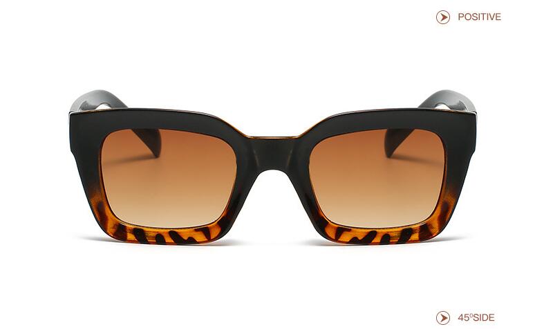 Vintage  Square Sunglasses Women UV400 Retro Big Designer Large Frame Sun Glasses Black Shades Ladies Eyewear UV400