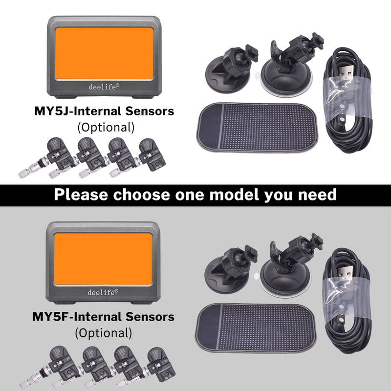 Deelife Solar TPMS Sensor Car Tire Pressure Monitoring System for 4 Wheel Tyre TMPS