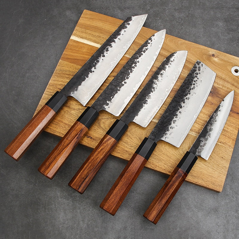 Handmade Clad Steel professional Japanese Kitchen knives Chef Knife Nakiri Knife Meat Cleaver Sushi Knife Utility Knives Cutter