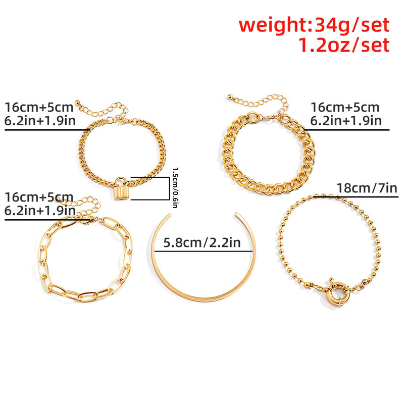 Salircon Vintage Lock Pendant Bracelet Bangles for Women Girls Kpop Charm Chain Couple Bracelets on Hand Punk Jewelry Gift 2021