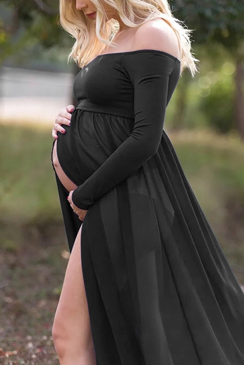 Lange Umstandskleider für Fotoshooting Chiffon Schwangerschaftskleid Fotografie Requisiten Maxikleid Kleid für schwangere Frauen Kleidung 2020