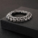 Fongten Vintage Punk Charms Link Chain Bracelet Stainless Steel Skull Snake Viking Dainty Cuff Bangle Men Jewelry