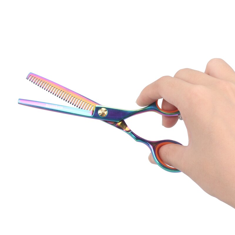 Brainbow 2 unids/set 5,5 'tijeras de pelo multicolor corte a mano derecha tijeras de peluquería herramientas de peinado de salón profesional