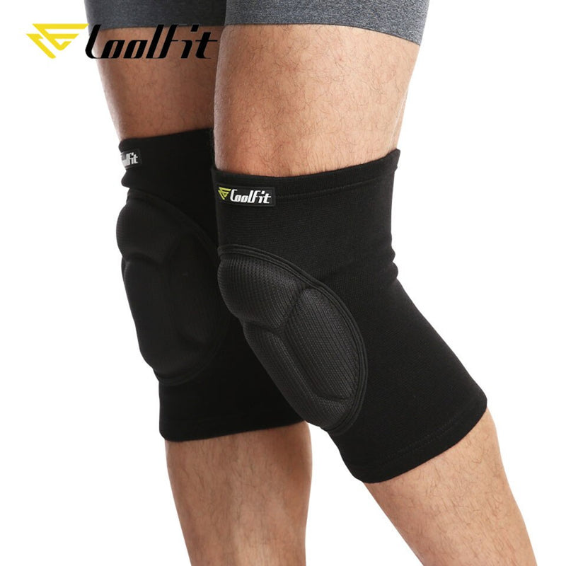 CoolFit 1 Pair Thickening Football Volleyball Extreme Sports Knee Pads Brace Support Protect Cycling Knee Protector Kneepad