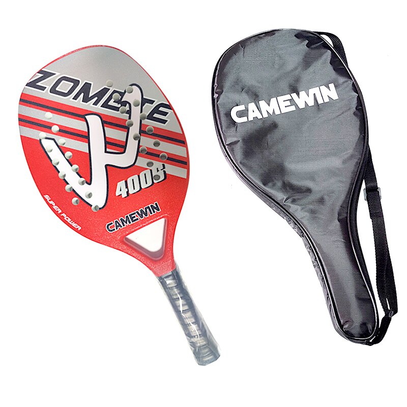 Camewin, raqueta de tenis de playa profesional de carbono completo, raqueta de tenis suave de cara EVA con bolsa para adultos