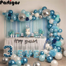 85tlg. Blau Weiß Silber Metallballon Girlande Bogen Ballon Hochzeit Event Party Balon Baby Shower Geburtstag Party Deko Kinder Erwachsene