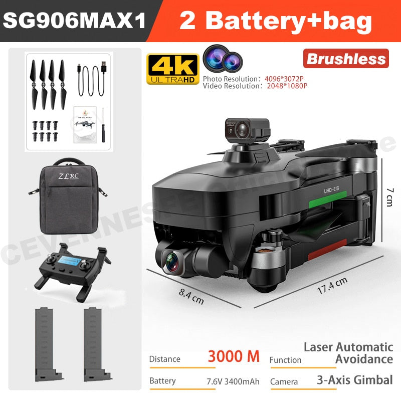 NEW SG906 MAX2/SG906 Max Drone 4K Professional HD Camera Laser Obstacle Avoidance 3-Axis Gimbal 5G WiFi Dron FPV RC Quadcopter