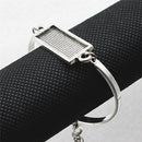 Passen Sie 10x25mm Weinlese-Metallrechteck-leere Einstellungs-Lünette Cabochon-Armband-Rechteck-Basis für DIY-Armband 5 Stränge/Los K05376