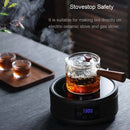 BORREY 500Ml Glass Teapot With Infuser Liner Filter Glass Tea Maker With Wooden Handle Office Boil Tea Ware Set Teapot Kettle