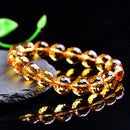 Genuine Natural Yellow Citrine Clear Round Beads Bracelet Women Men Crystal Gemstone Wealthy 8mm 10mm 12mm Gift AAAAA