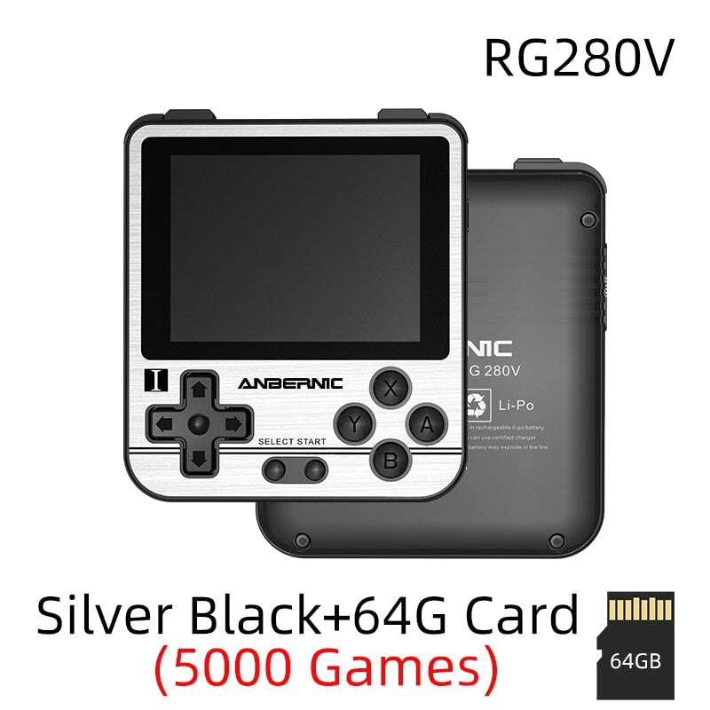 Consola de juegos Retro ANBERNIC 280V RG280V, sistema de código abierto, 5000 juegos, reproductor PS1, consola de juegos portátil de bolsillo RG280V