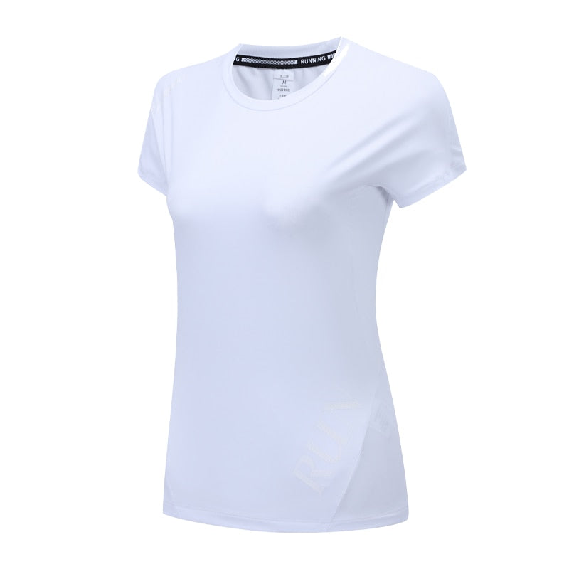 Yoga Run Clothes Breathable Sport Quick Dry Women Workout Shirts Traning Gym Blouse Outdoor Active Slim Short Sleeves