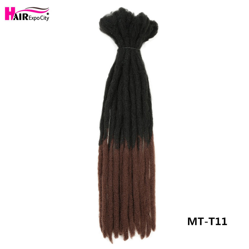 Rastas de 22 pulgadas, trenzas de ganchillo, cabello sintético, Faux Locs para hombres y mujeres, extensiones de cabello trenzado Ombre, Hair Expo City