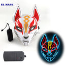 Máscara de zorro japonés con decoración de Anime Expro, máscara de Cosplay con luz Led de neón, máscara Led para fiesta de Halloween, baile, DJ, día de pago, accesorios para disfraces