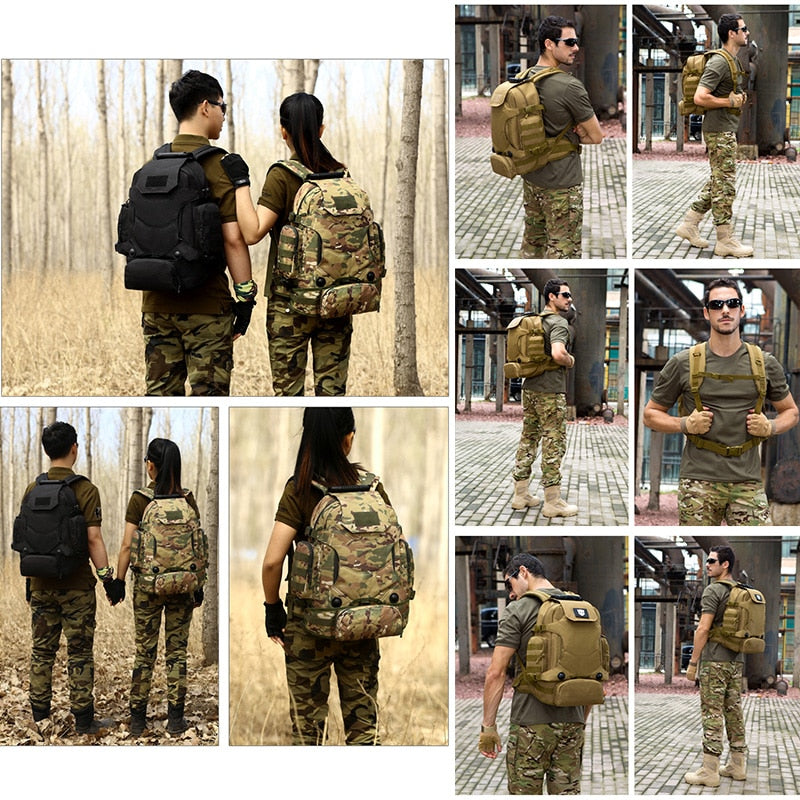 40L Tactical Backpack 2 in 1 Military Waist Pouch Army Rucksack Backpack Molle Outdoor Sport Bag Men Camping Hiking Climbing Bag