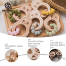 Let's Make 1PC Avocado Wooden Rodent Baby Teether Bracelet Silicone Beads Beech Accessories Toys Shower Gift Wood Rattles Nurse