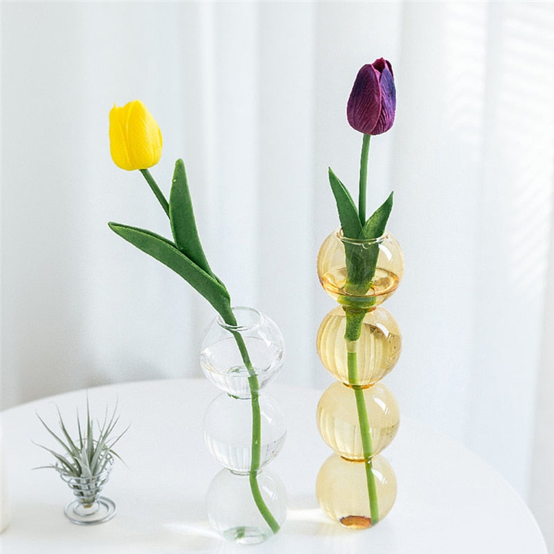 INS Crystal ball bubble Glass Vase Flower arrangement hydroponics ball glass art flower ware Home Decor Tabletop Glass Vase