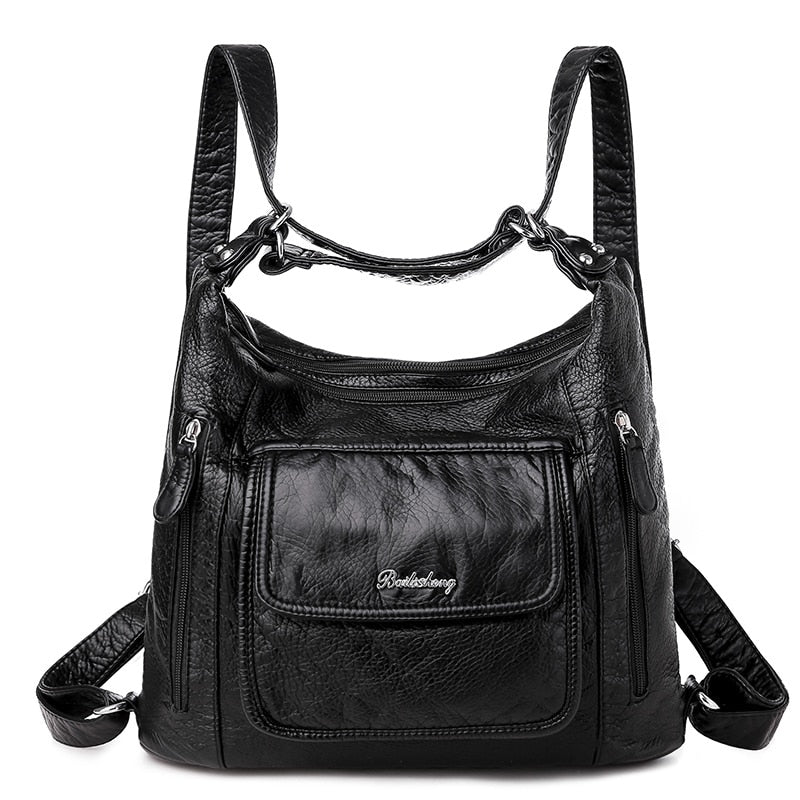 2021 primavera nuevo bolso femenino de diseñador de lujo bolso de hombro multifunción de gran capacidad bolso de cuero suave bolso de doble cremallera saco