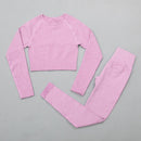 Legging deportivo de cintura alta, ropa deportiva para gimnasio para mujer, traje de Yoga para mujer sin costuras, conjunto de entrenamiento de alta elasticidad, Sujetador deportivo acolchado