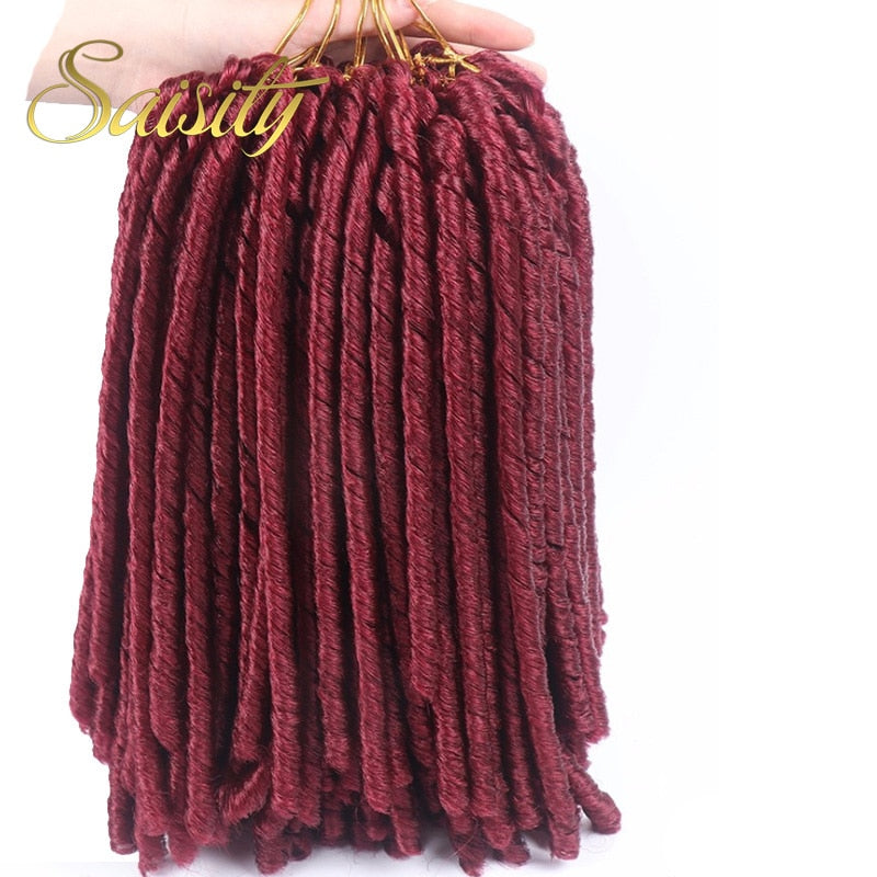 Saisity 14‘’faux locs crochet hair soft and light dreadlocks crochet braids synthetic crochet hair extensions 15 strands/pack