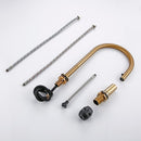 Smesiteli New Faucet Invisible Pull Out Sprayer Head Double Hole Single Handle Hot And Cold Solid Brass Kitchen Sink Mixer Tap