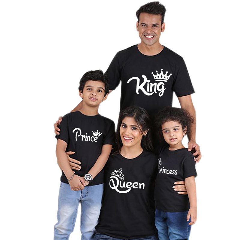 Family Matching Clothes Cotton T-Shirt Father Mother Daughter Son King Queen Men Women T Shirt Groot Plus Size Summer Top Tshirt