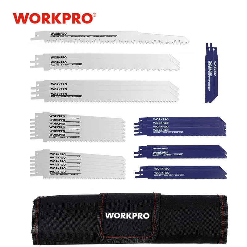 WORKPRO 32 PCS Saw Blades for Wood Metal Cutting Saw Blades Reciprocating Saw Blade Set Power Tool Accessories