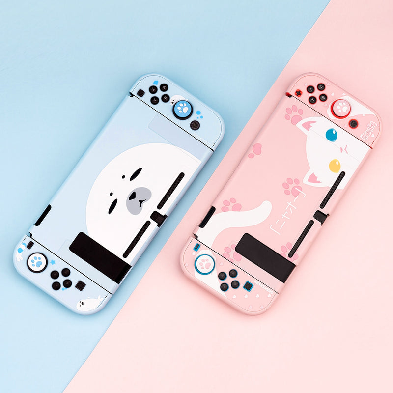 GeekShare Nintendo Switch Lite Hülle Kawaii Seal Cat Joy-Con Controller Weiche TPU Full Cover Shell für NS Spielkonsolen Zubehör