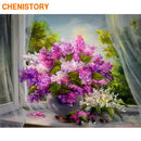 CHENISTORY Rahmen Violett DIY Malen nach Zahlen Kit Moderne Wandkunst Malen nach Zahlen Acryl-Leinwand nach Zahlen für Heimdekorationen