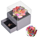 Mothers Day Natural Eternal Rose Jewelry Box /w 100 Languages Love Necklace Preserved Flowers Proposal Ring Case Gifts for Her