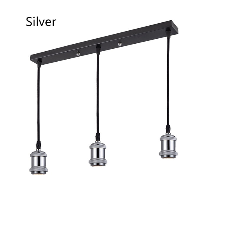 Retro Industrial Loft LED Bar Lámpara colgante E27 Socket Luces colgantes Aluminio Comedor Luces colgantes Cocina Lámparas colgantes