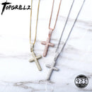 TOPGRILLZ 925 Sterling Silber Iced Zirkon Kreuz Anhänger Mode Hip Hop Schmuck für Frauen