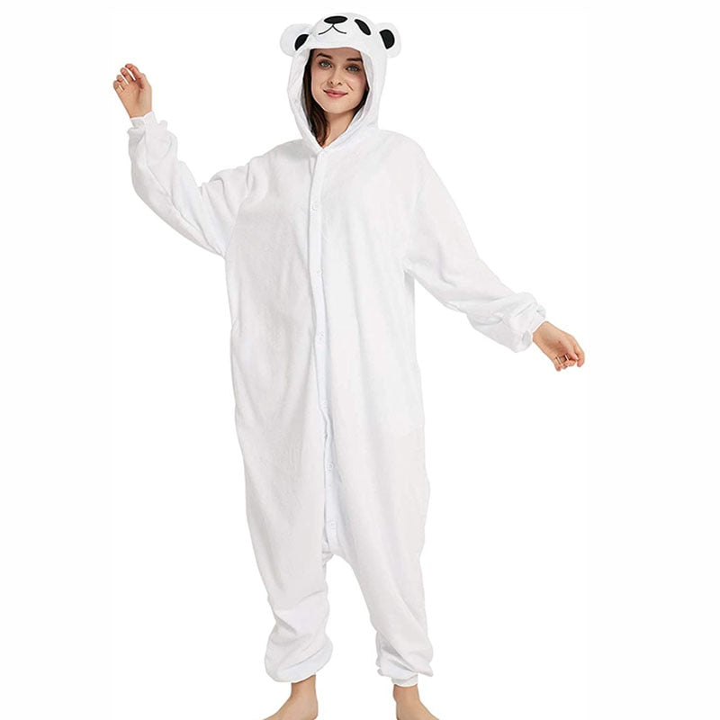 Pijamas de dibujos animados Onesies para adultos Oso Polar Kigurumi Pijamas mujeres Animal blanco disfraz hombres Cosplay Pijama para fiesta de Halloween
