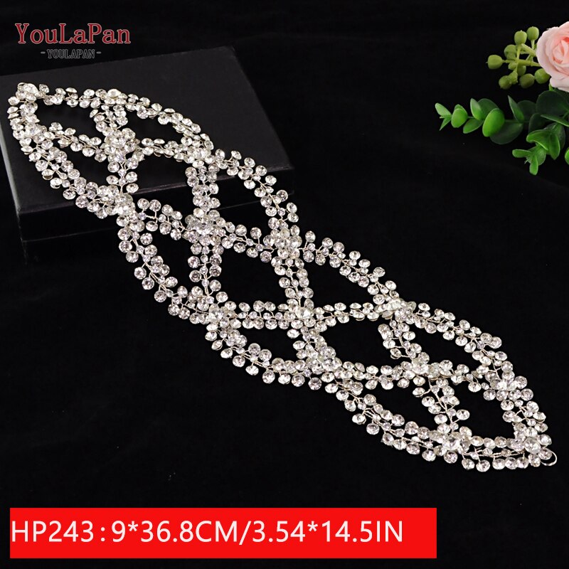 YouLaPan HP312 Bridal Hair Pieces Bridemaids Head Pieces Crystal Headbands for Women Jeweled Hair Accessories Rhinestone Tiara