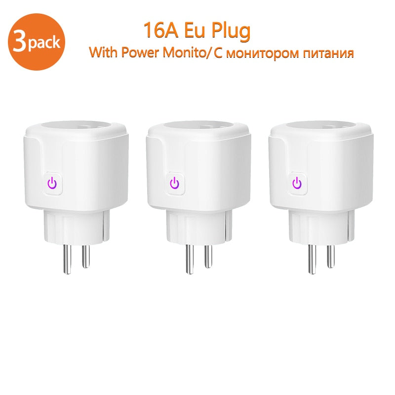 WIFI smart plug 16A EU WiFi Socket  With Timing APP Control,Compatible Alexa Google Home