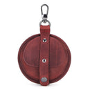 Contact's Crazy Horse Leather Men's Coin Purse Multifunctional Mini Wallet Vintage Small Money Bags for Earphone Free Engraving